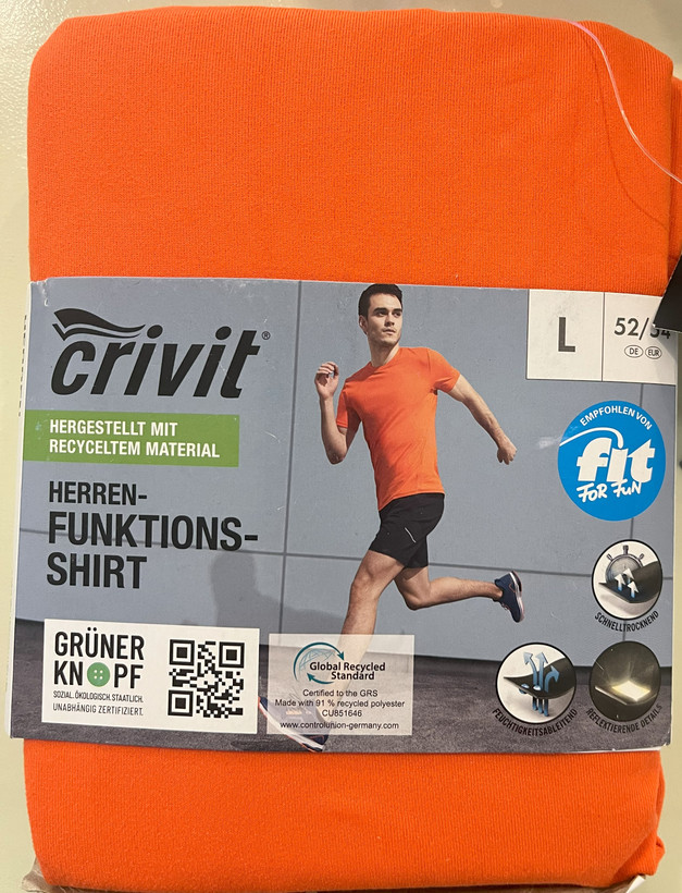 تیشرت ورزشی مردانه کرویت CRIVIT تنفس پذیر کد 508