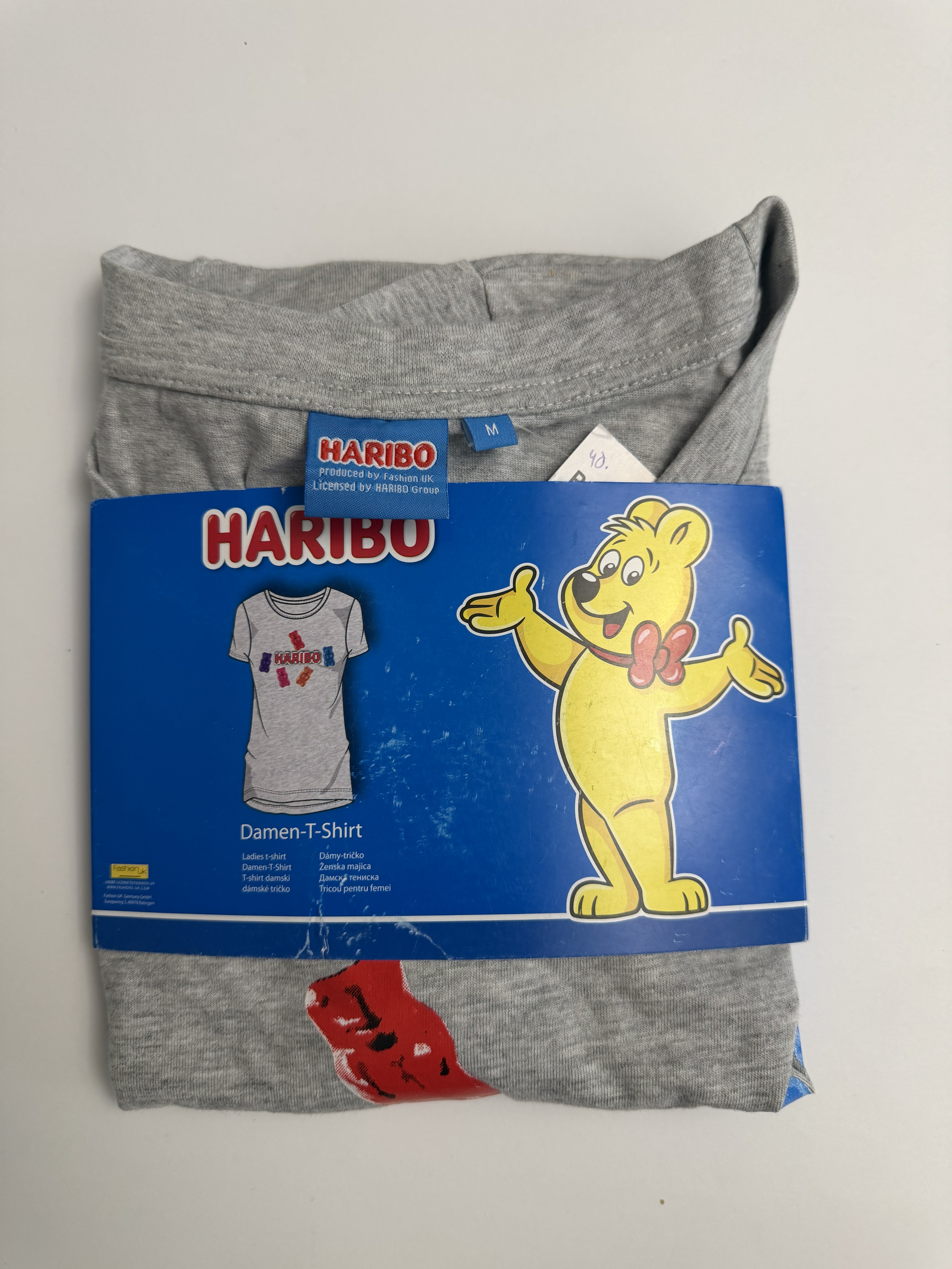 تیشرت زنانه آستین کوتاه HARIBO رنگ طوسی طرح دار