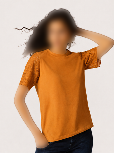 تیشرت آستین کوتاه زنانه اسمارا esmara رنگ نارنجی